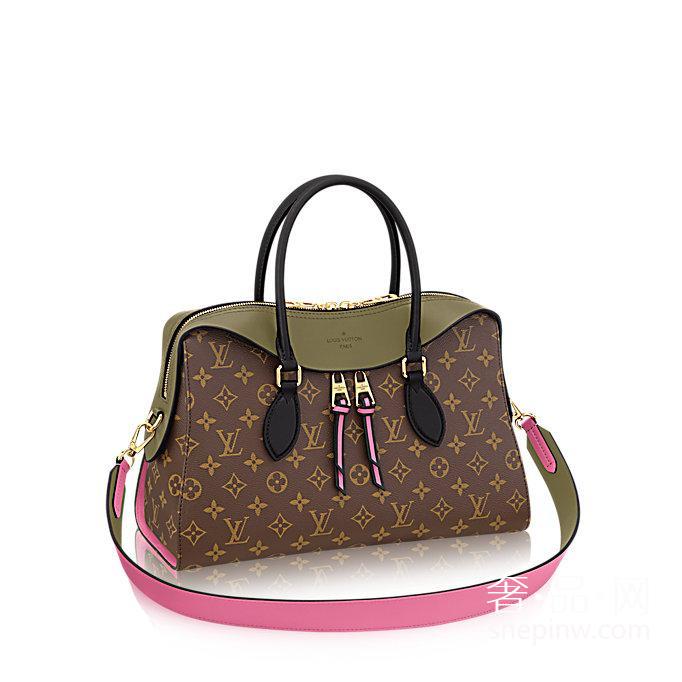 LV Tuileries Tote 手提袋M41455褐色 配三色牛皮革可手挎斜背