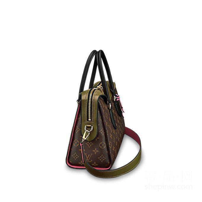 LV Tuileries Tote 手提袋M41455褐色 配三色牛皮革可手挎斜背