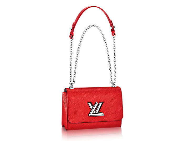 LV Twist 中号手袋M50523罂粟红女包 别致的小型手袋