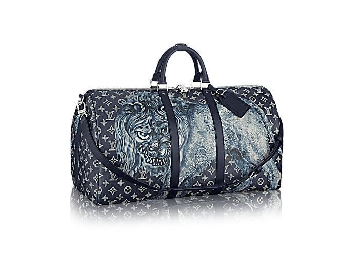 LV KEEPALL 55 大号旅行袋（配肩带）M54257 配有狮子印花