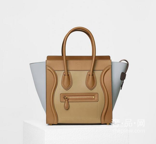 Celine 赛琳笑脸包中号 Micro Luggage拼色天然小牛皮手袋