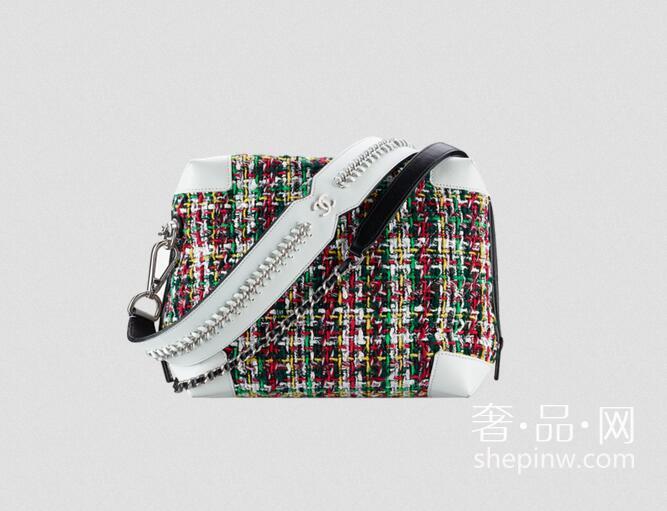 Chanel 2017春夏系列 相机套手袋 斜纹软呢红、绿、黄与白