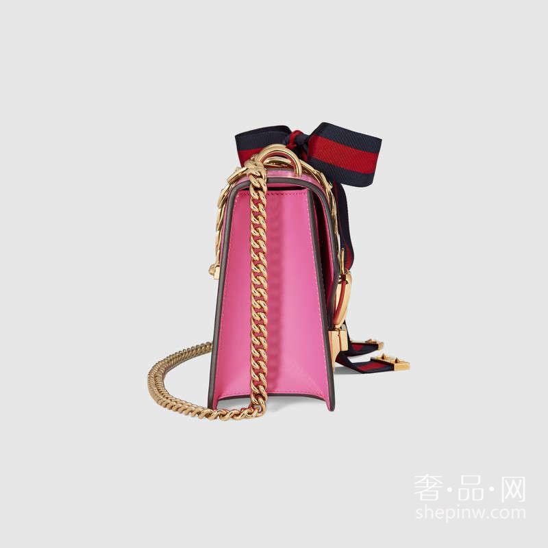 Gucci Sylvie 迷你链条手袋431666 CVLEG 5660 粉色真皮女包