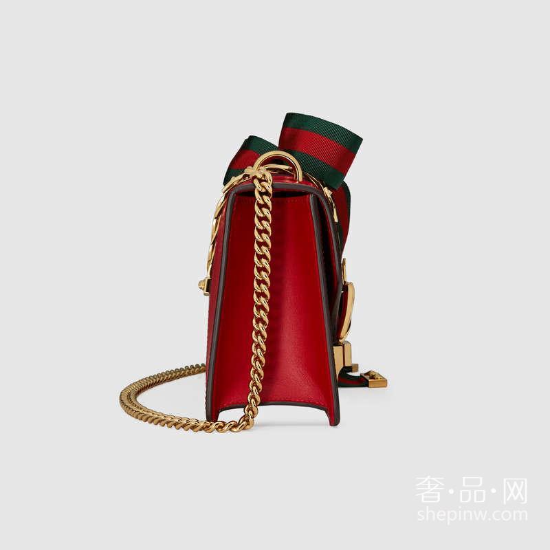 Gucci Sylvie 真皮迷你链条手袋 431666 CVLEG 8604 配罗缎蝴蝶结