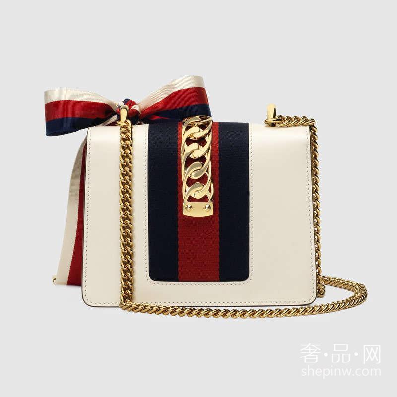 Gucci Sylvie 迷你链条包 431666 CVLEG 8605 Sylvie 白色包袋