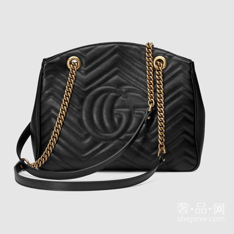 Gucci GG Marmont绗缝购物袋443501 DRW1T 1000 中号