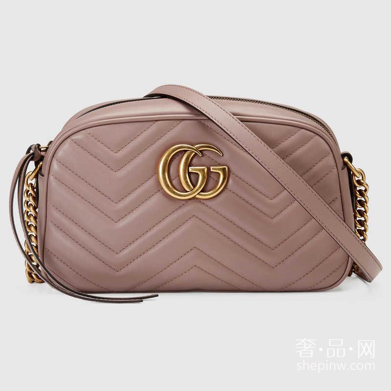 Gucci GG Marmont绗缝肩背包447632 DRW1T 5729裸色小号