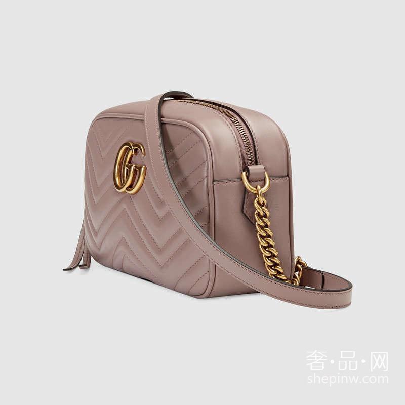 Gucci GG Marmont绗缝肩背包447632 DRW1T 5729裸色小号