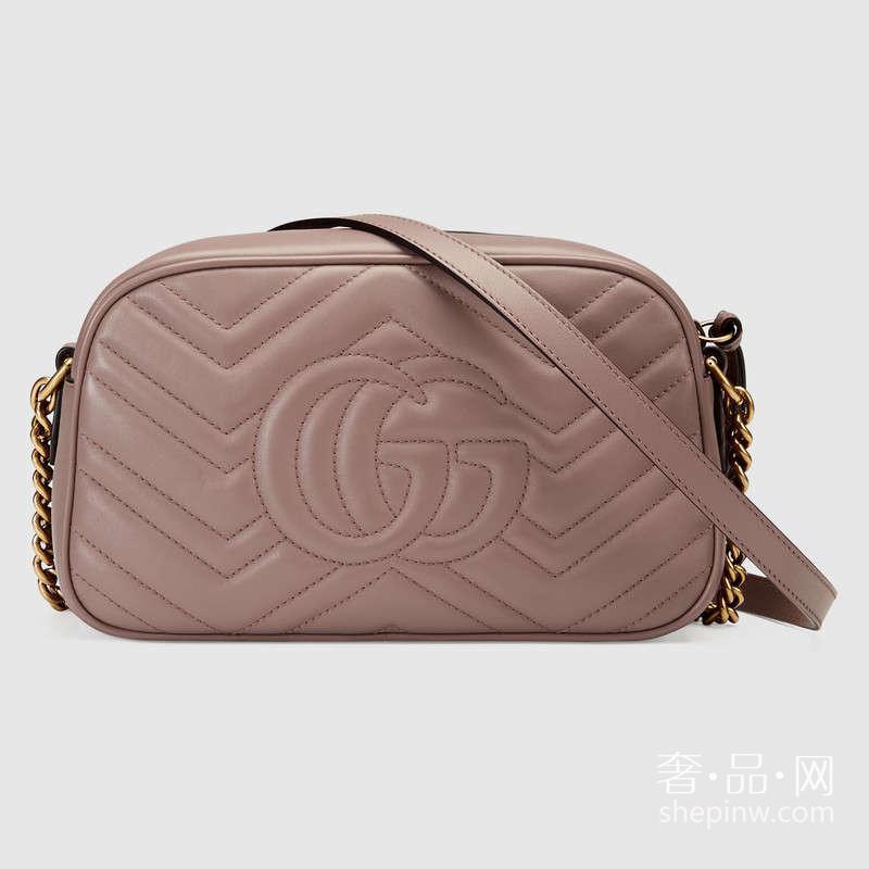 Gucci GG Marmont绗缝肩背包447632 DRW1T 5729裸色小号