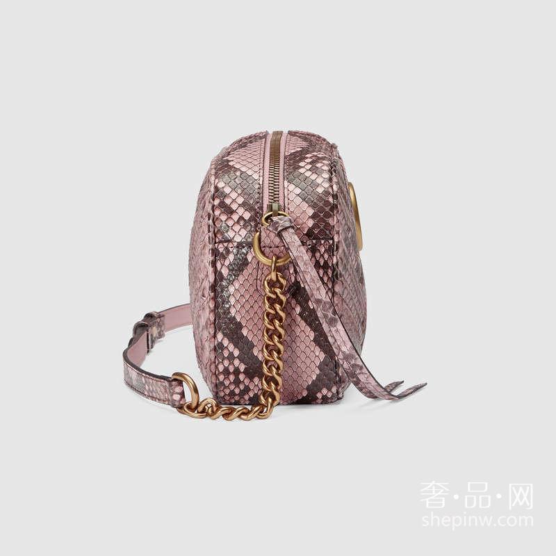 Gucci GG Marmont绗缝蟒蛇皮手提包447632 LJCKT 5909 小号
