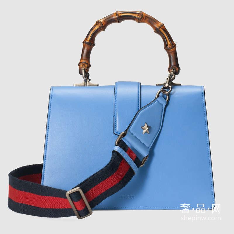 Gucci Dionysus手提包448075 DUX9N 4374浅蓝配蜻蜓玫瑰贴花刺绣