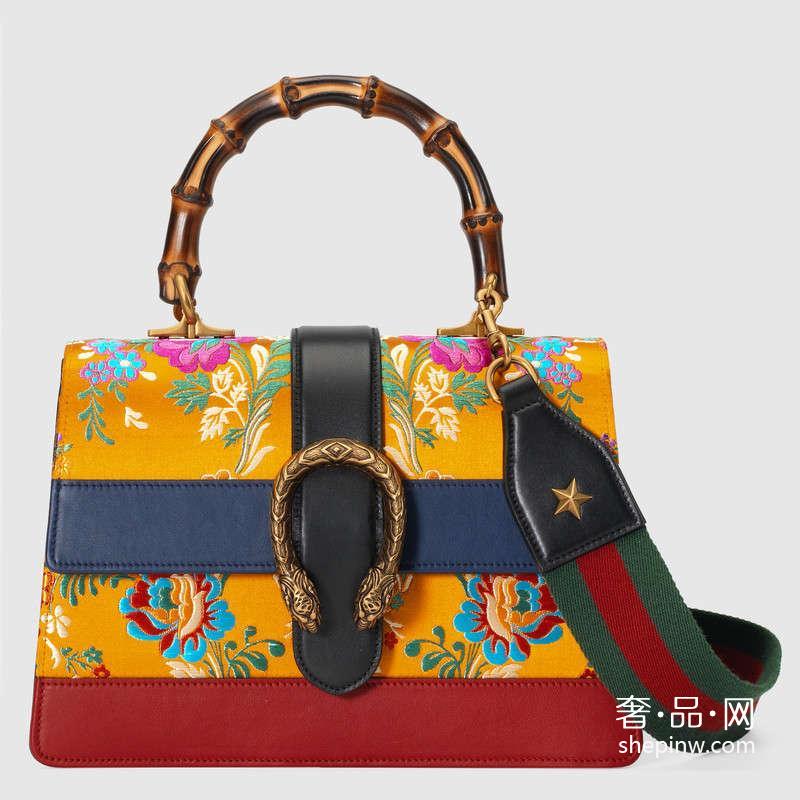 Gucci Dionysus花卉提花面料 手提包448075 K9THT 7272中号手袋