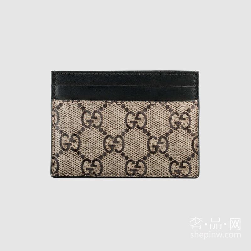 Gucci 451277 K541N 8666 蛇形印花GG高级人造革卡片夹