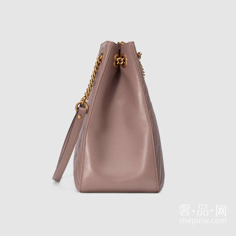 Gucci GG Marmont中号绗缝肩背包453569 DRW1T 5729 裸色