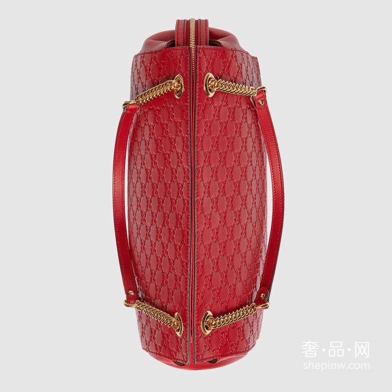 Gucci 柔软Signature芙蓉红 453771 DMT1G 6433 大号肩背包