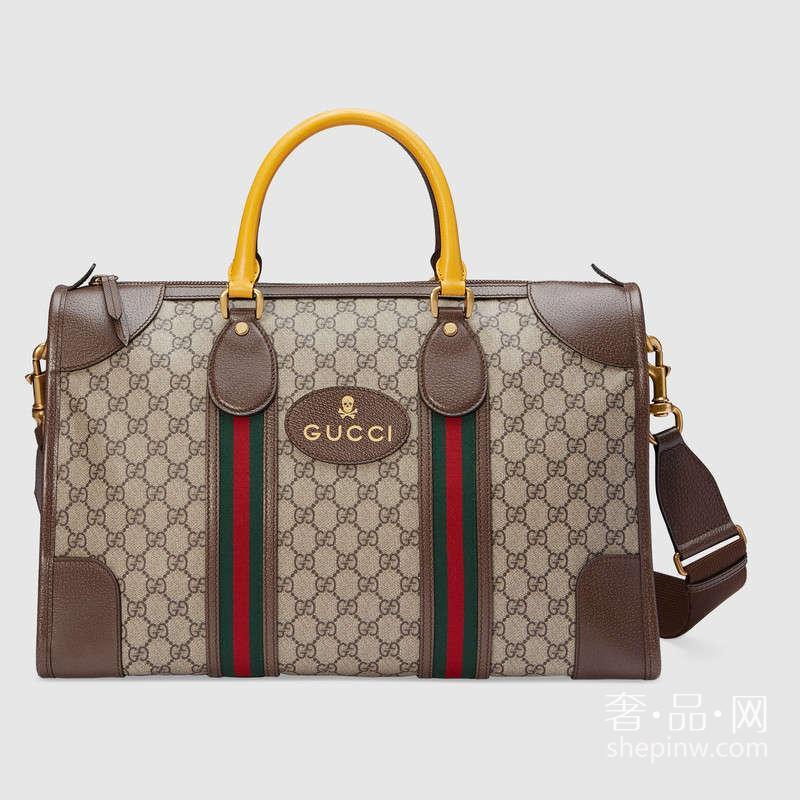 Gucci 2017春夏柔软GG高级人造革织带行李包459311 K5I9T 8855