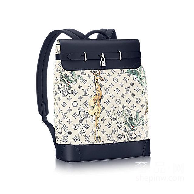 Louis Vuitton Steamer 双肩包 M43296 长颈鹿 犀牛和大象图案