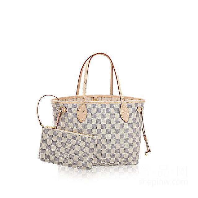 路易威登 Neverfull N41362 Damier Azur 帆布 小号手提包