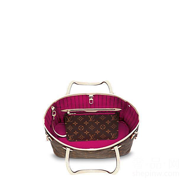 路易威登LOUIS VUITTON 新款 Neverfull 牡丹粉小号手袋 M41245