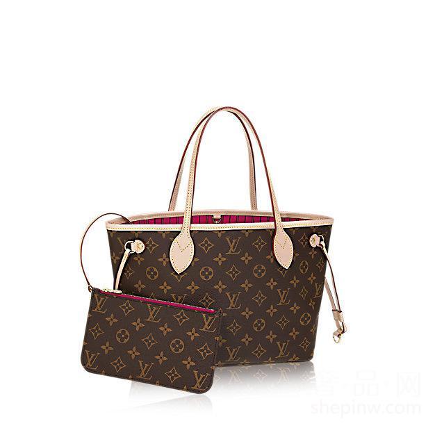 路易威登LOUIS VUITTON 新款 Neverfull 牡丹粉小号手袋 M41245