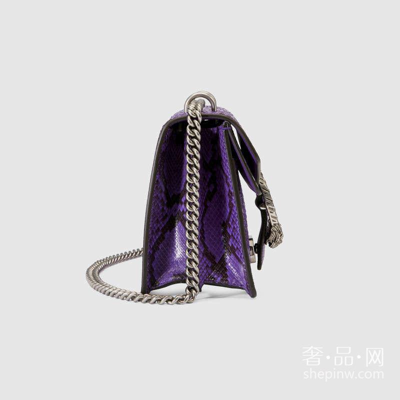 Gucci Dionysus 紫色蟒蛇皮肩背包 400249 EKN0P 5209麂皮衬里
