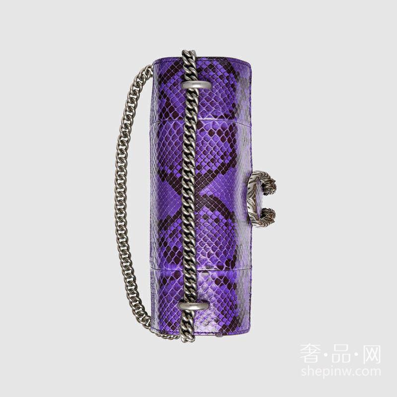Gucci Dionysus 紫色蟒蛇皮肩背包 400249 EKN0P 5209麂皮衬里