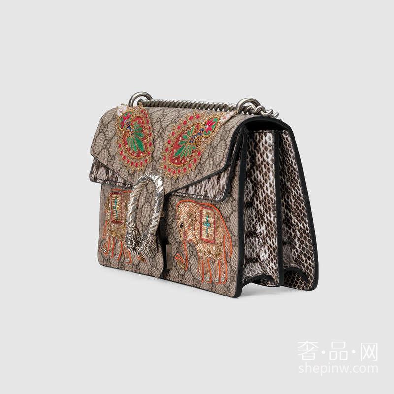 Gucci Dionysus大象和叶片刺绣肩背包400249 K8K2N 9749