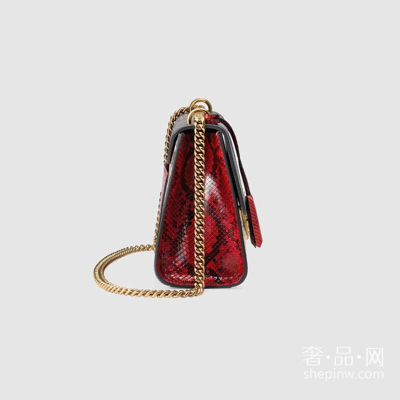 Gucci古驰 Padlock 蟒蛇皮肩背包 409486 LJCAG 4063