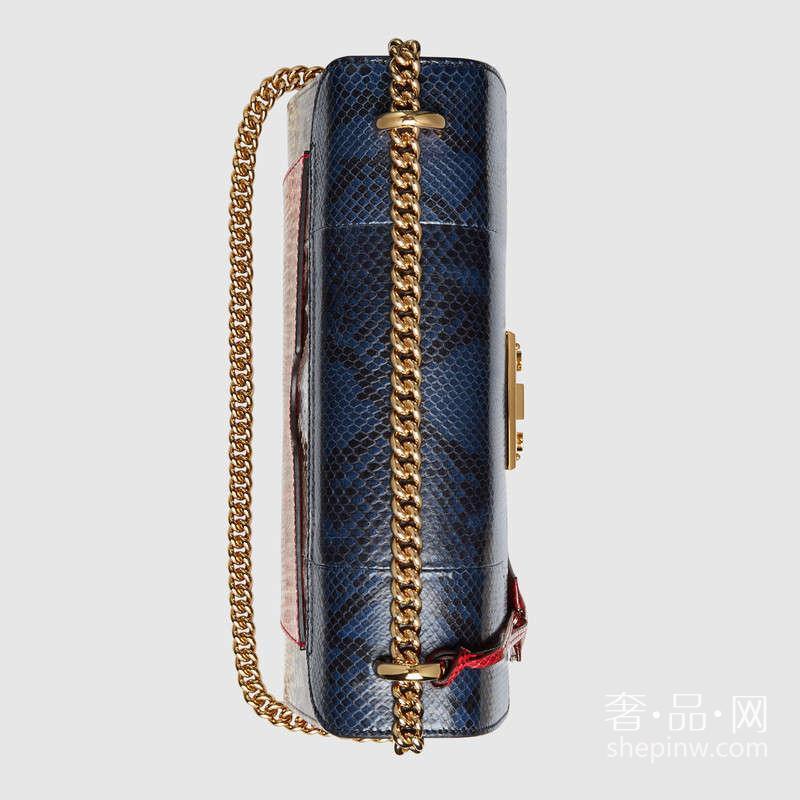 Gucci古驰 Padlock 蟒蛇皮肩背包 409486 LJCAG 4063