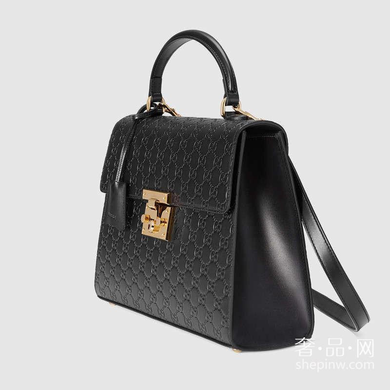 gucci古驰中文官网Padlock Signature皮 手提包428208 CWC1G 1000