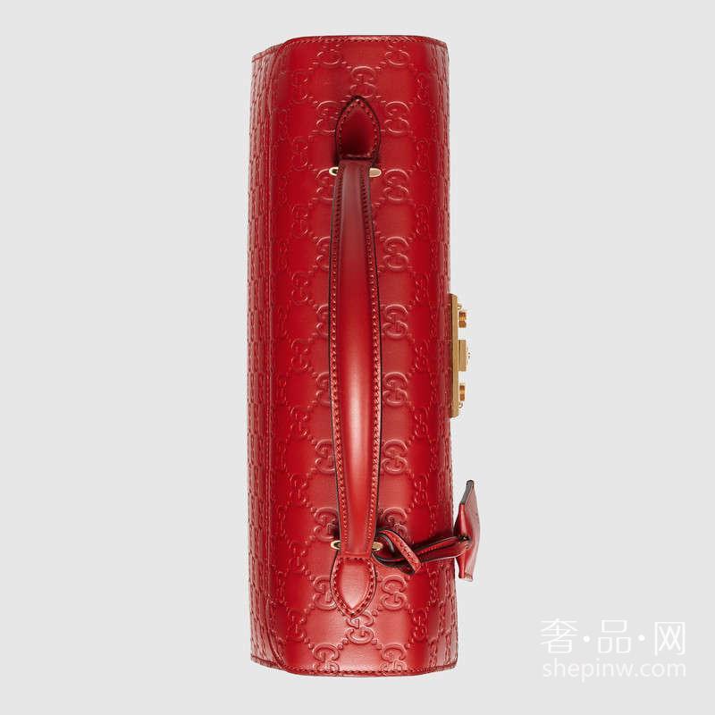 gucci古驰中文官网 Padlock Signature芙蓉红428208 CWC1G 6433 中号