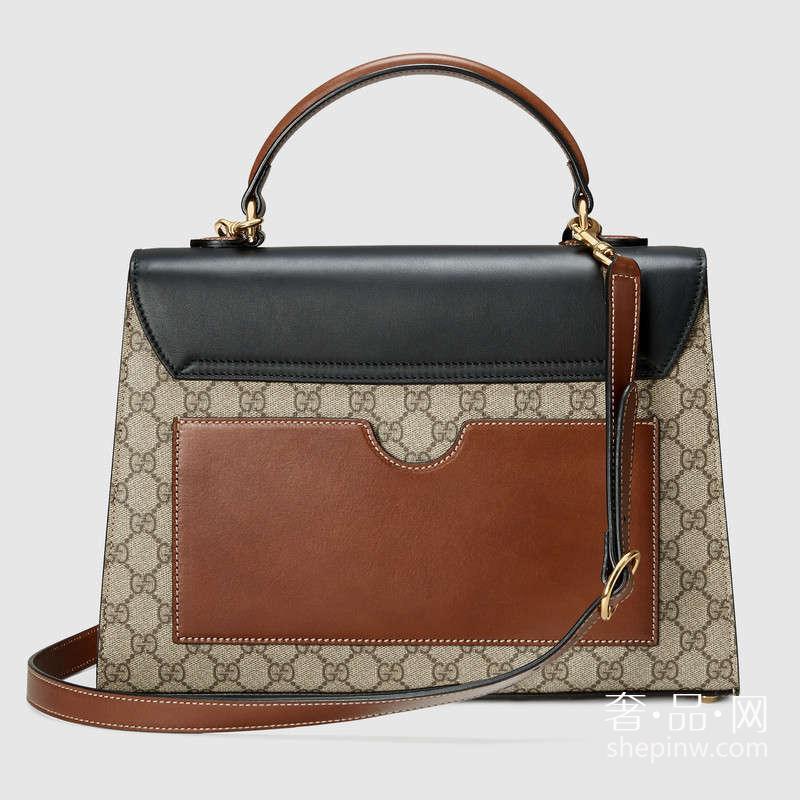 Gucci Padlock GG 高级人造革手提包 432674 KLQJG 9785中号