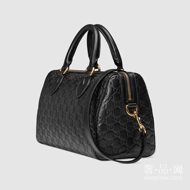 柔软Gucci Signature 453573 DMT1G 1000中号波士顿式手提包