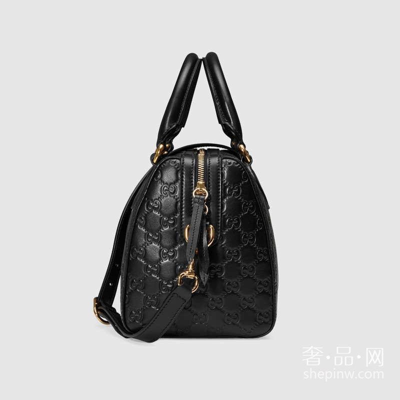 柔软Gucci Signature 453573 DMT1G 1000中号波士顿式手提包