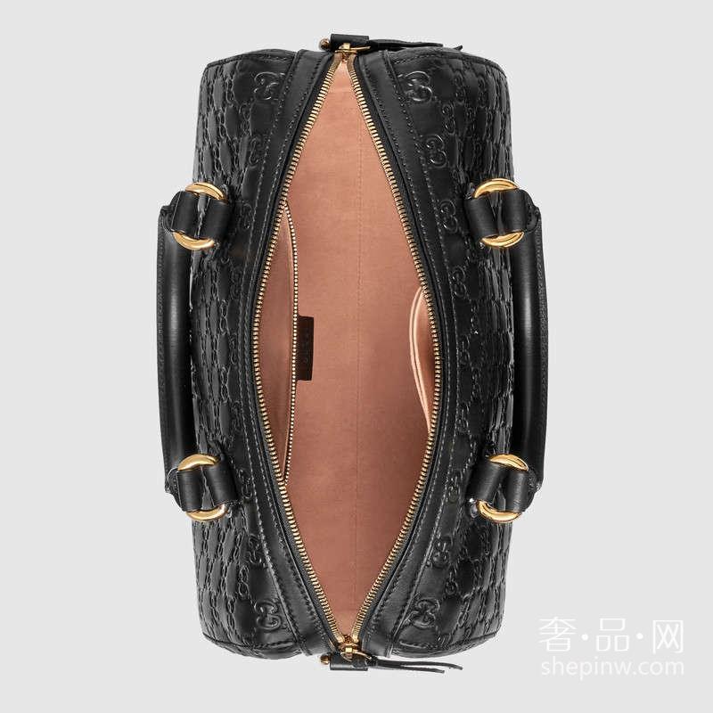 柔软Gucci Signature 453573 DMT1G 1000中号波士顿式手提包