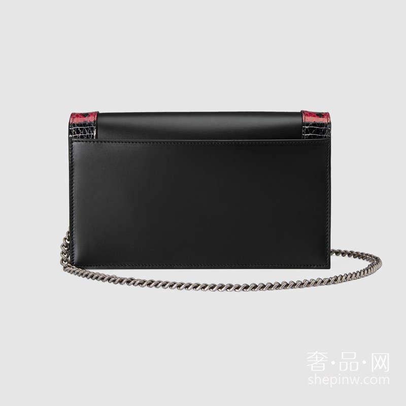 Gucci Lilith小号黑色真皮肩背包 453753 CVLSN 1097 蛇头推锁扣