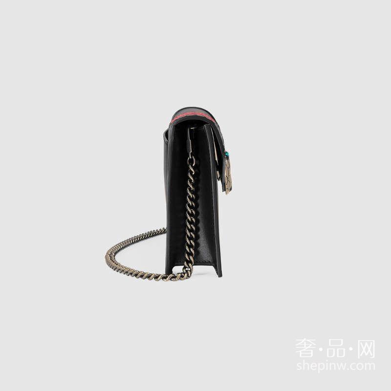 Gucci Lilith小号黑色真皮肩背包 453753 CVLSN 1097 蛇头推锁扣