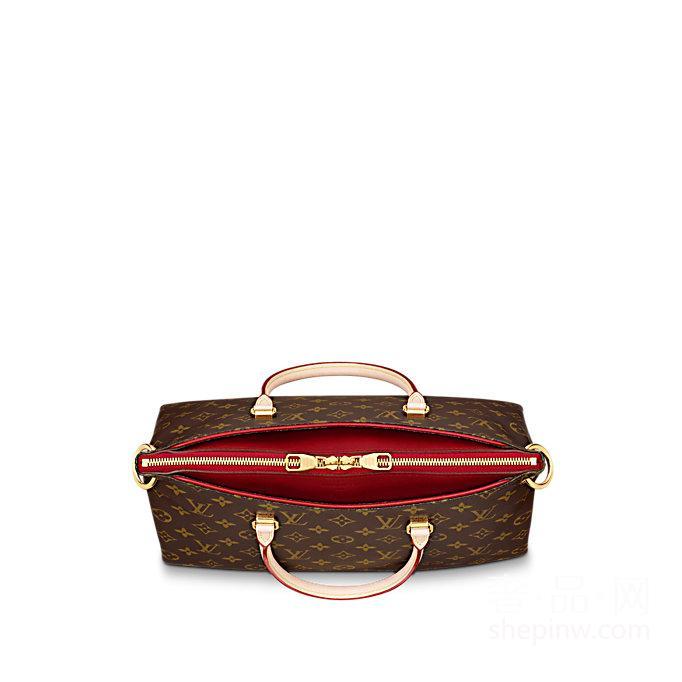 Louis Vuitton Pallas 樱桃红 魅力女士手提袋 M41175 牛皮饰边