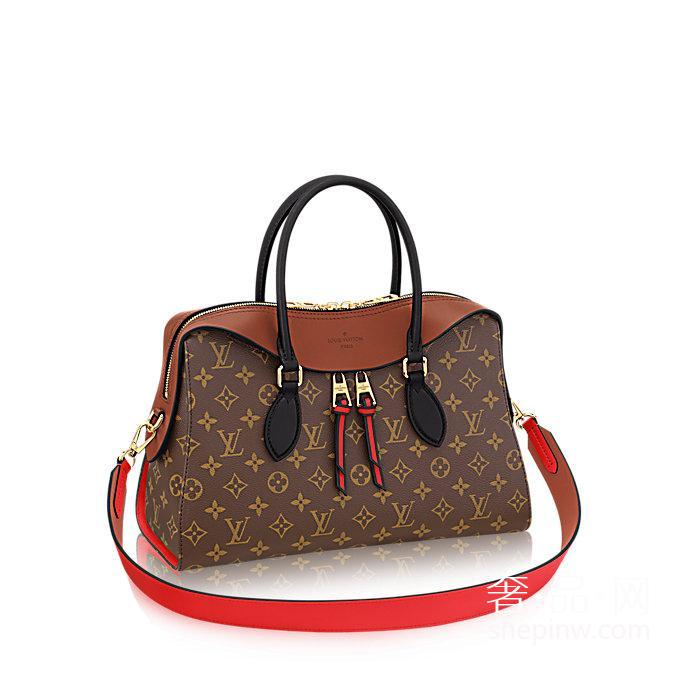 Louis Vuitton Tuileries 斜背手挎手袋 M41456焦糖色 彩色牛皮饰边