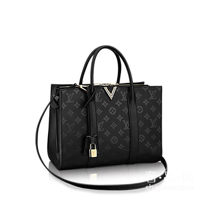 2017新款式 Louis Vuitton Very Tote手提袋M42886黑色Cuir Ecume牛皮