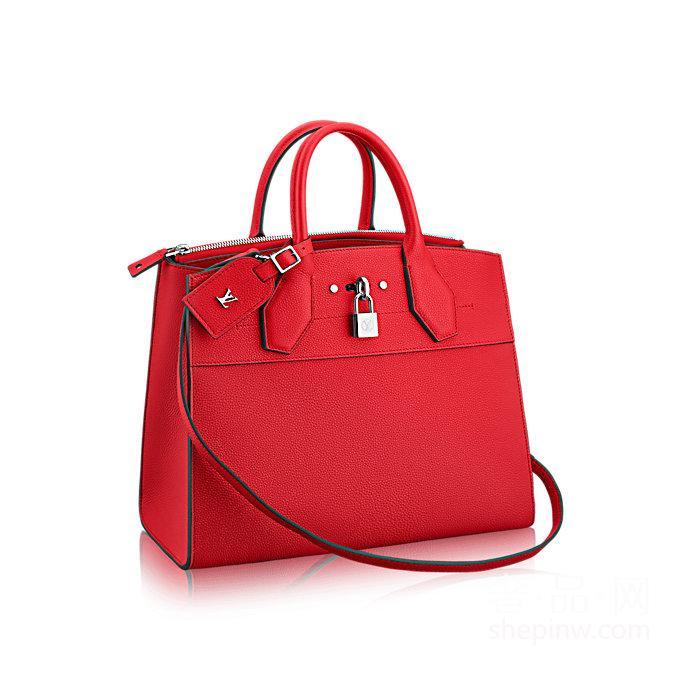 Louis Vuitton City Steamer 中号手袋 M53014宝石红超大容纳空间
