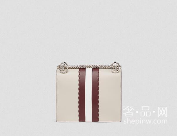 芬迪Fendi Kan I手袋Mini 粉灰色小牛皮迷你手袋 Fendi Faces图案