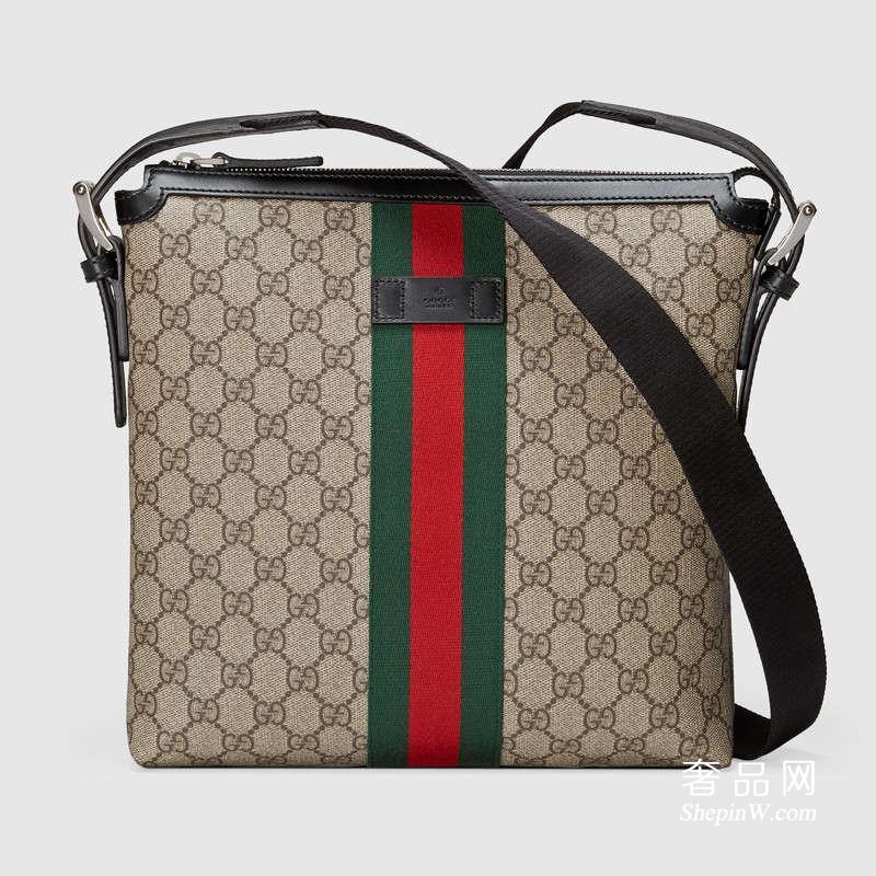 gucci古驰织带 GG 高级邮差包 387111 KHNGN 9692