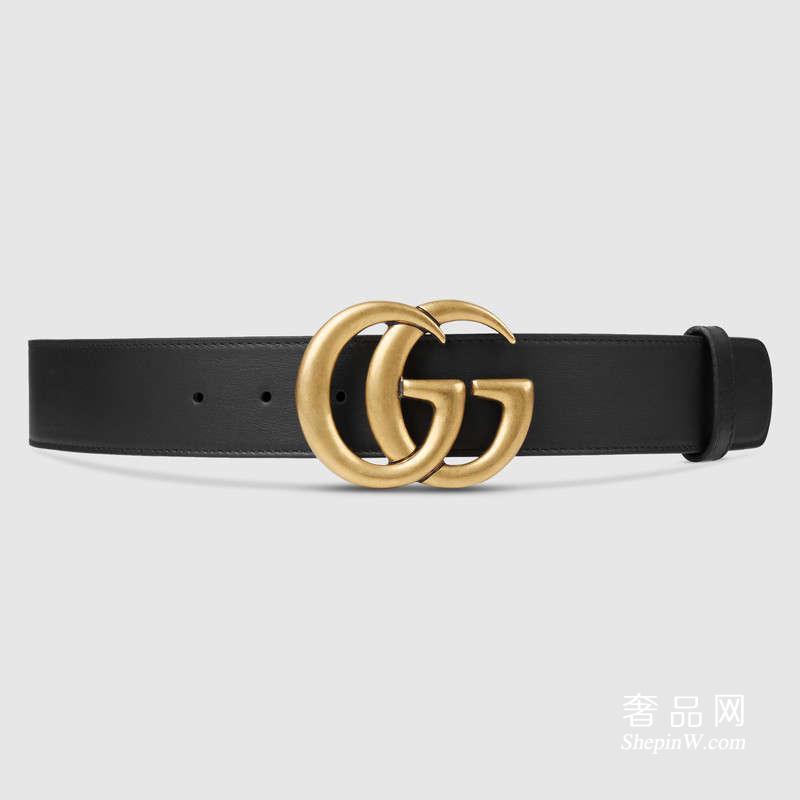 Gucci 真皮腰带互扣式GG带扣 400593 AP00T 1000