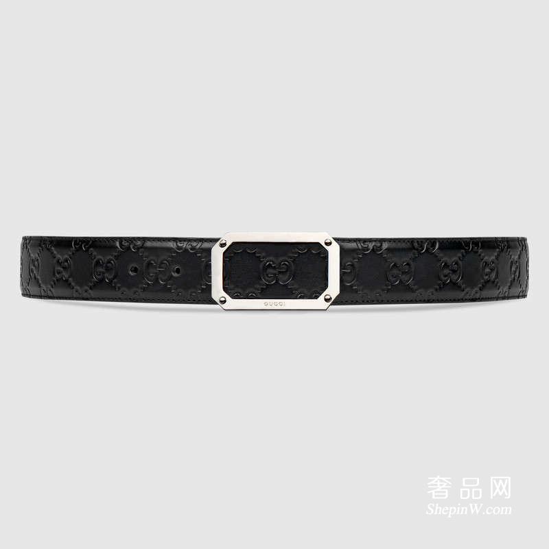 古驰皮带 Gucci Signature真皮腰带403941 CWC0N 1000