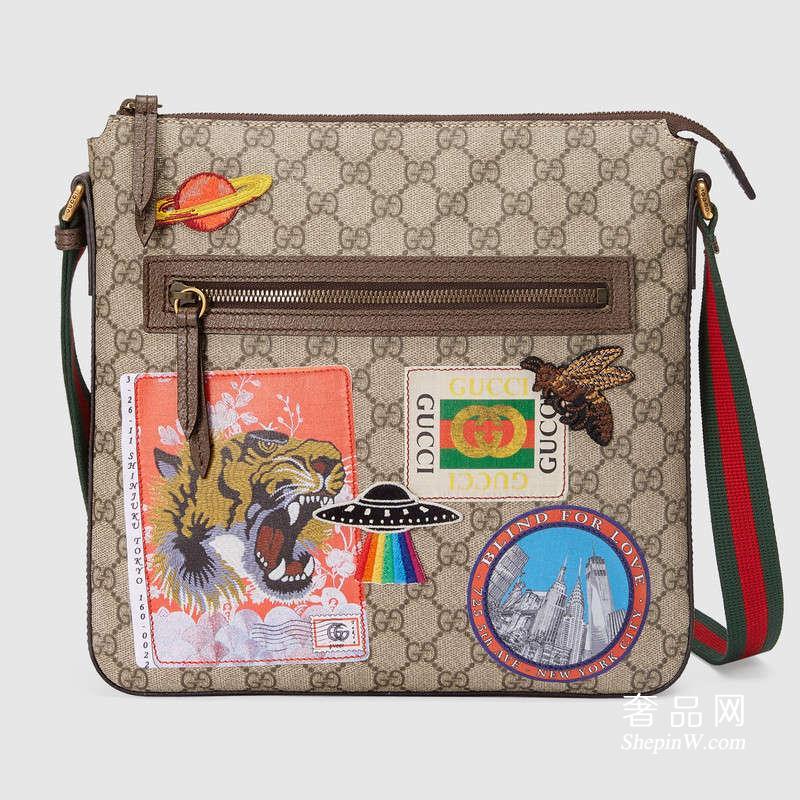 Gucci Courrier柔软GG Supreme人造革邮差包 406408 K9RNT 8967