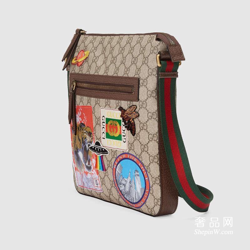 Gucci Courrier柔软GG Supreme人造革邮差包 406408 K9RNT 8967