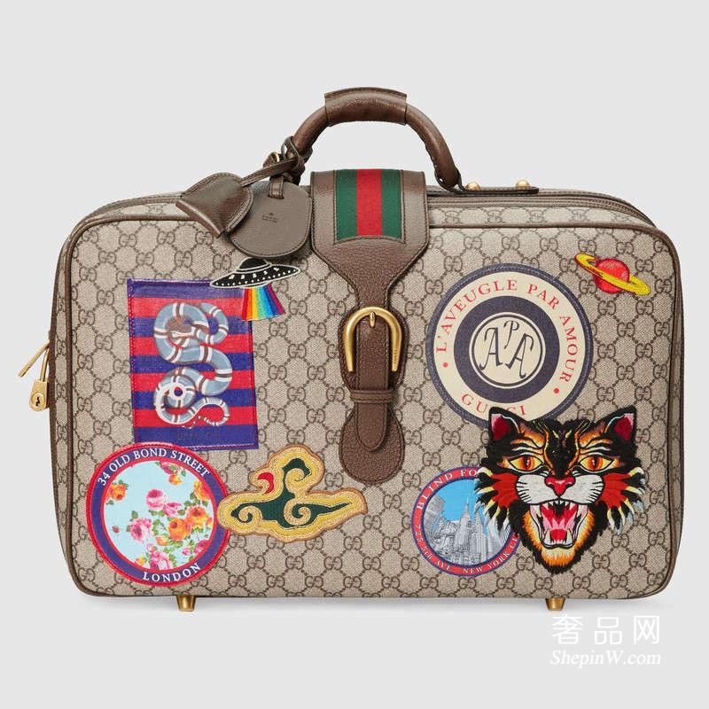 Gucci Courrier GG Supreme帆布行李箱424501 K9GKT 8967