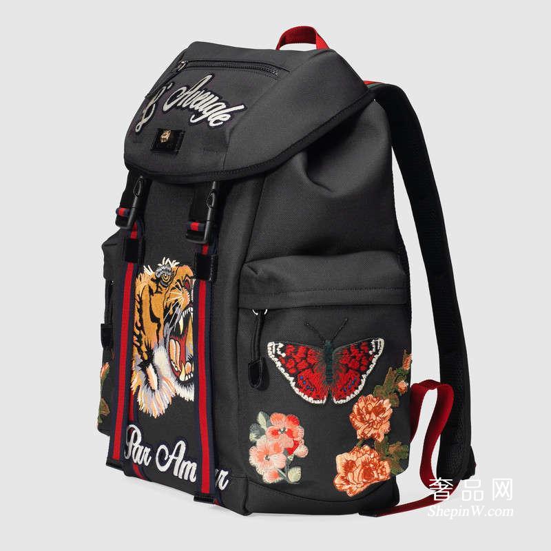 gucci古驰 刺绣 Techpack 双肩背包 429037 K1NAX 8676