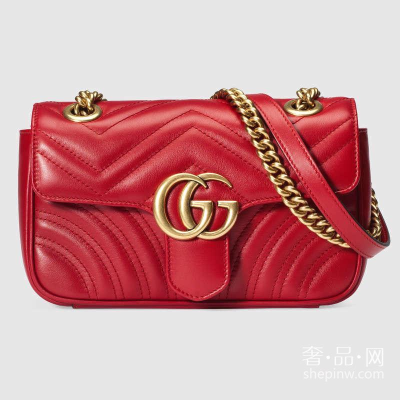 Gucci GG Marmont 绗缝迷你人形花纹手袋 446744 DTDID 6433